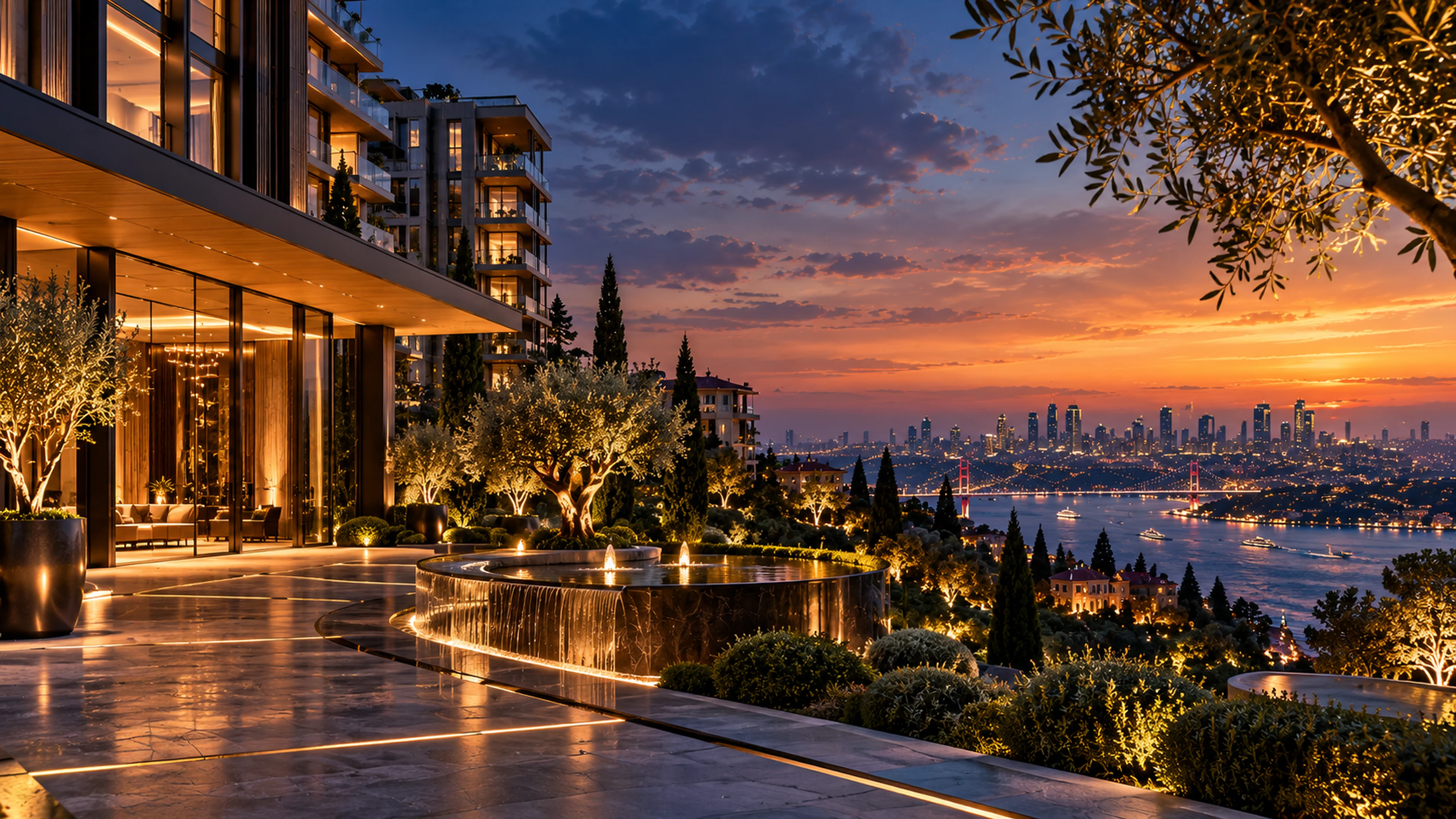 Luxury residential architecture overlooking Istanbul