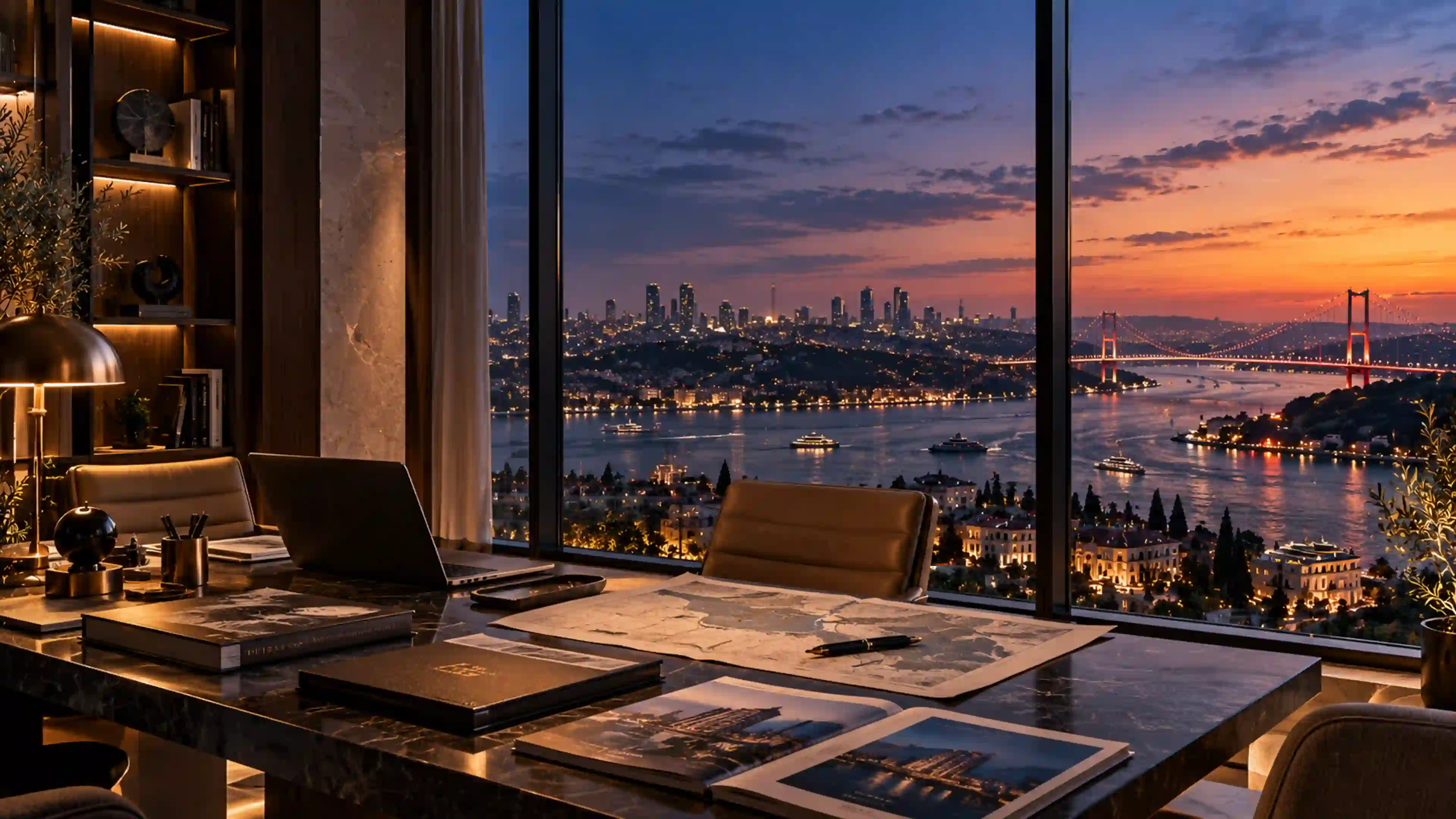 Luxury advisory office with Istanbul view