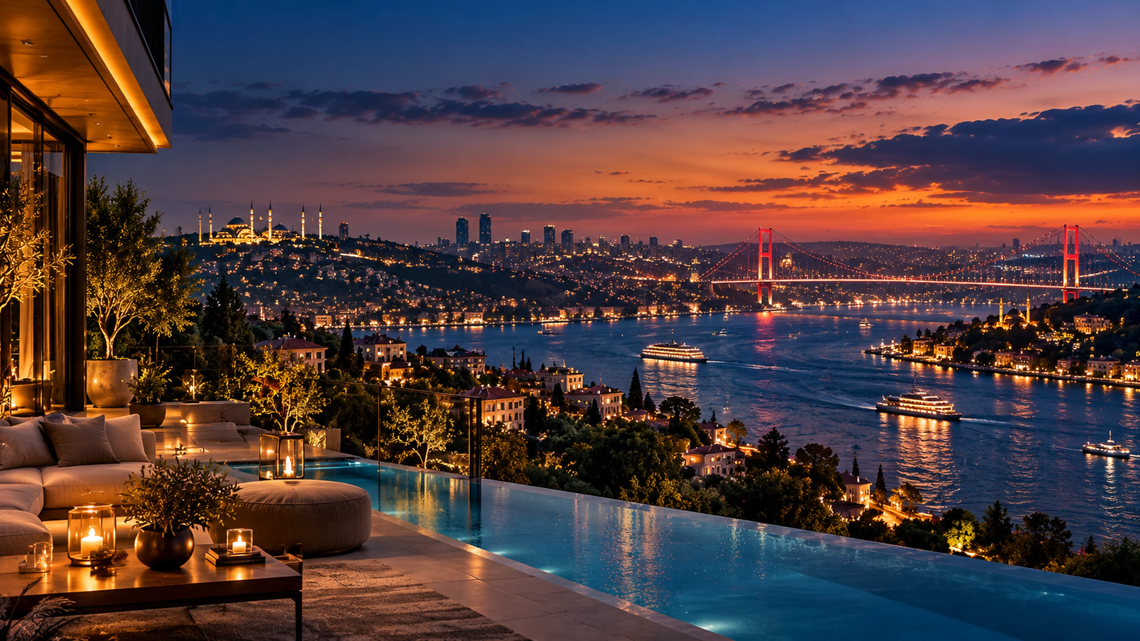 Illustrative Bosphorus waterfront development visualization